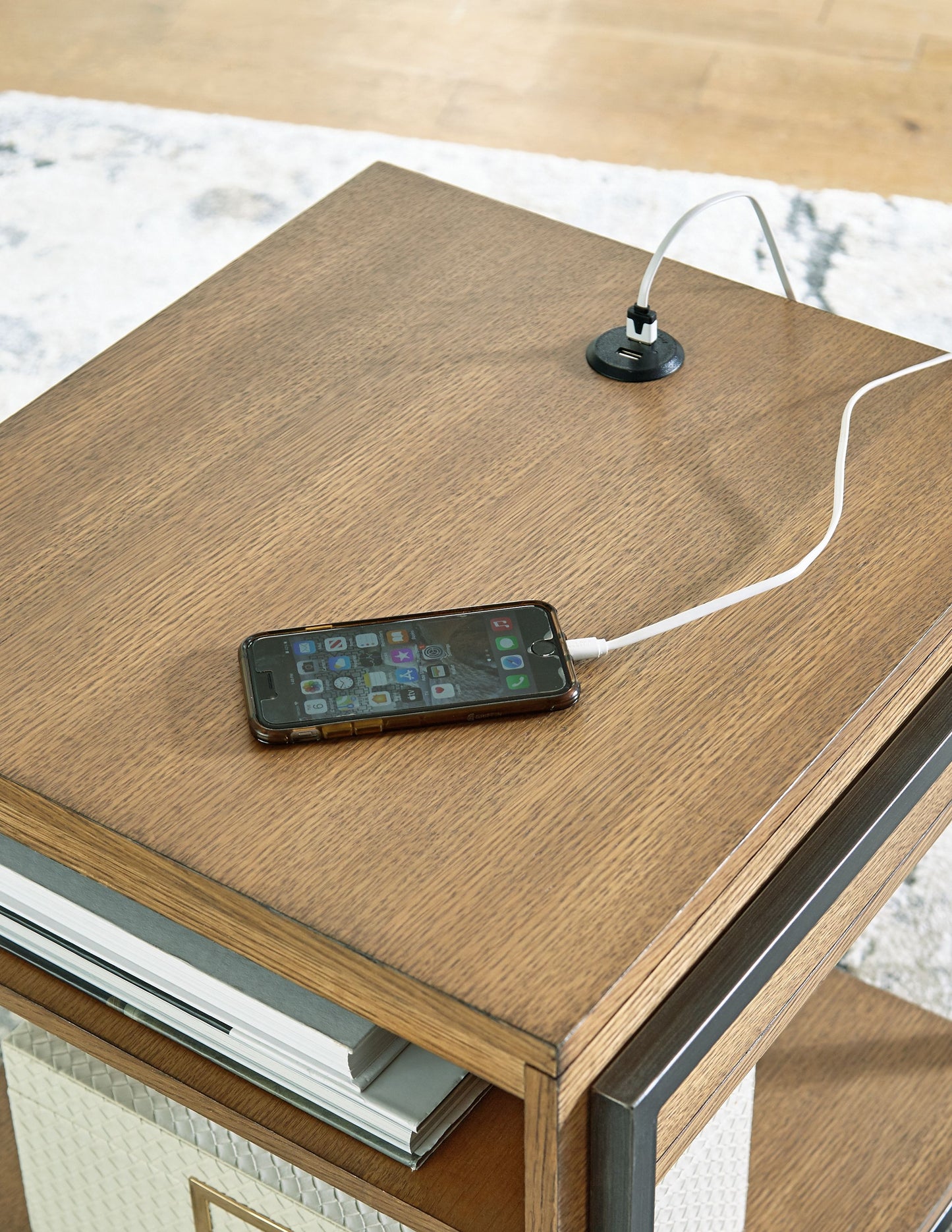 Fridley - Brown / Black - Rectangular End Table