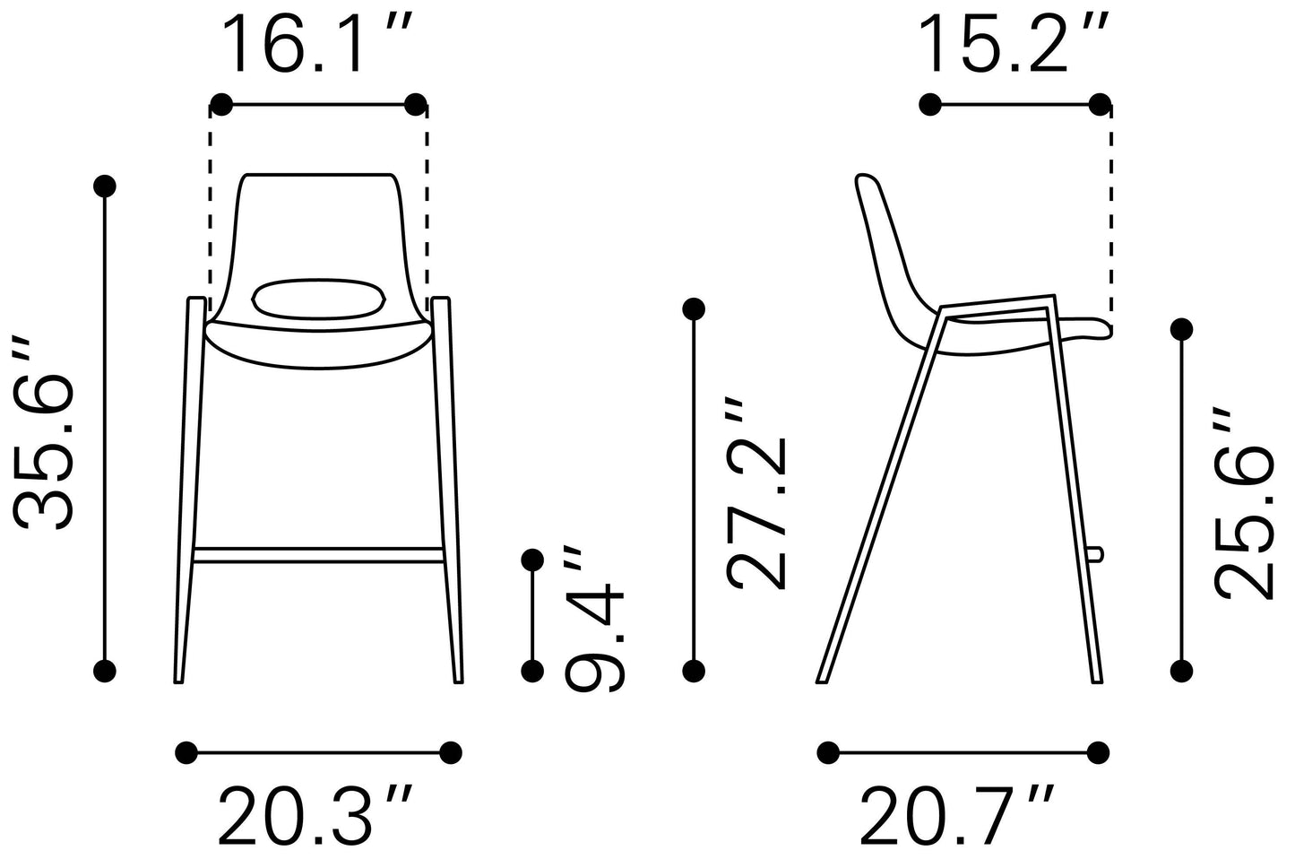 Desi - Counter Stool (Set of 2) Walnut Legs