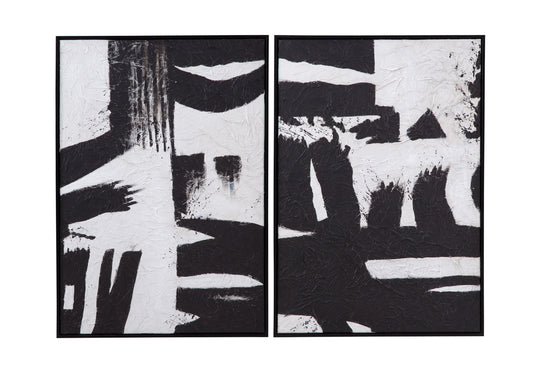 Black And White Canvas Art S22 (Set of 2) - Black