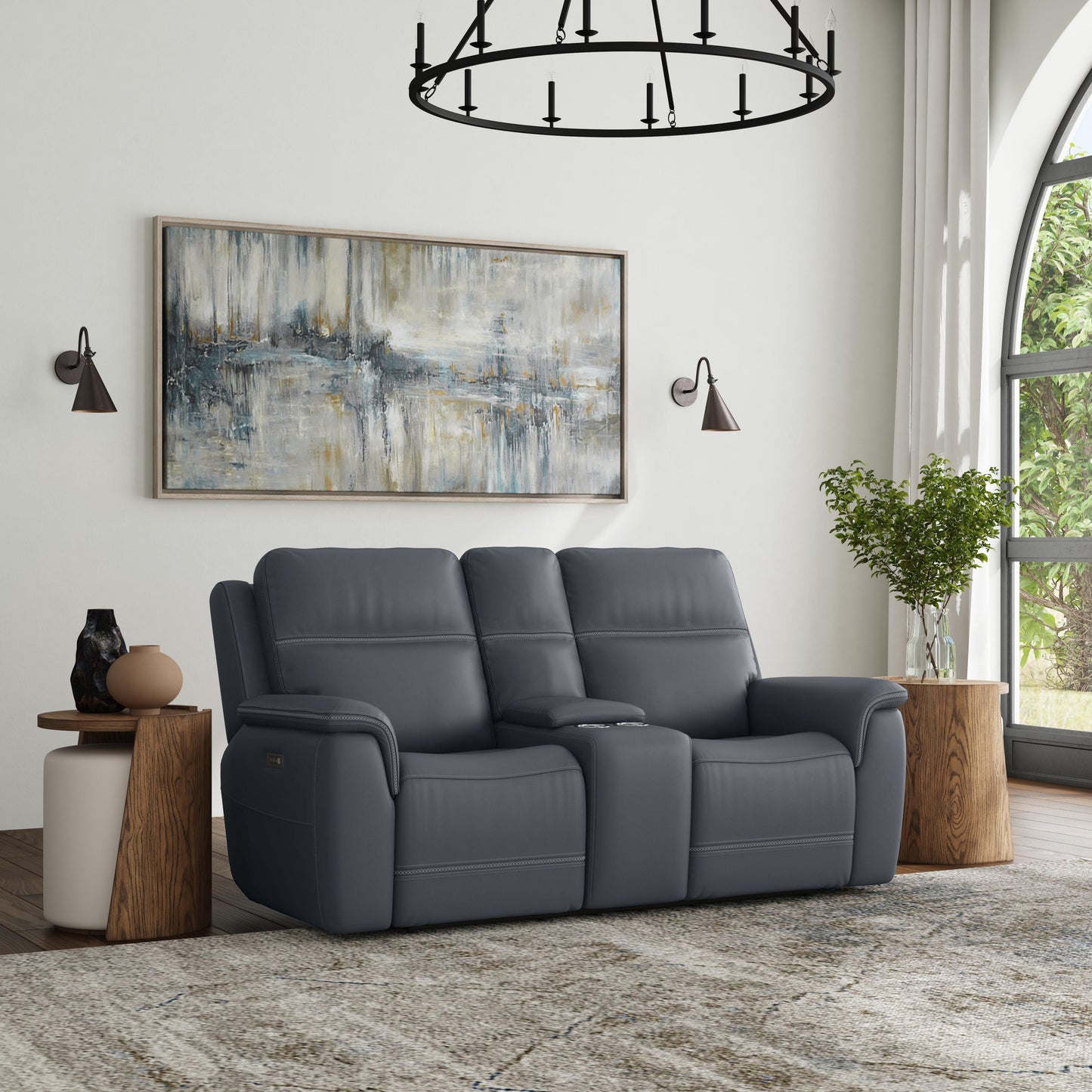 Sawyer - Power Reclining Loveseat With Console, Power Headrests, Lumbar