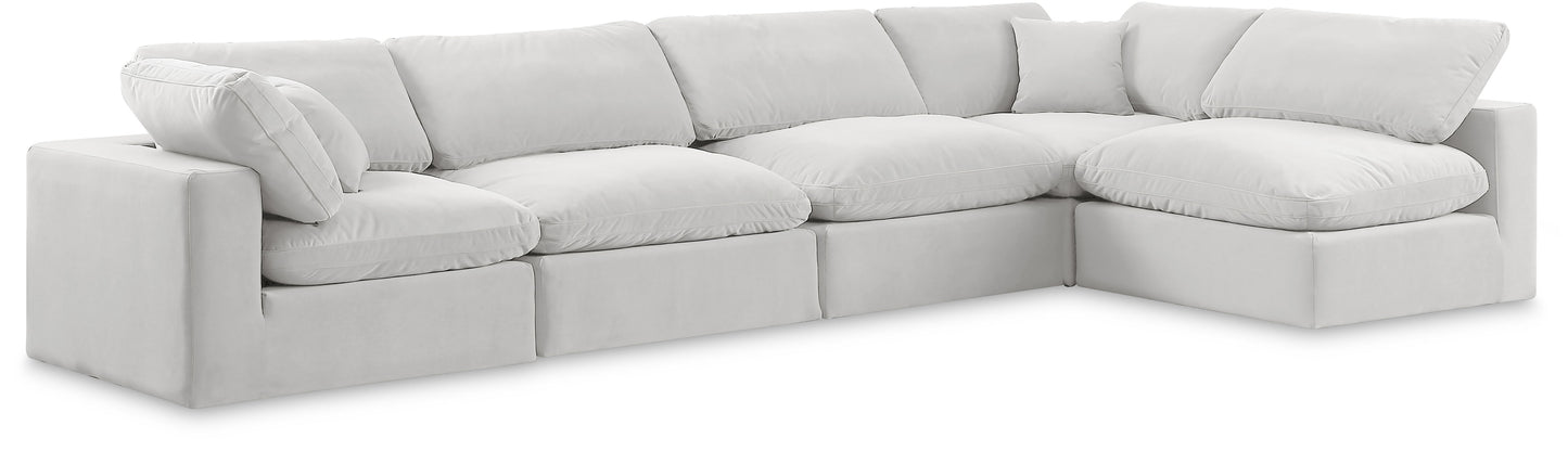 Comfy - 5 Piece Velvet Modular Sectional