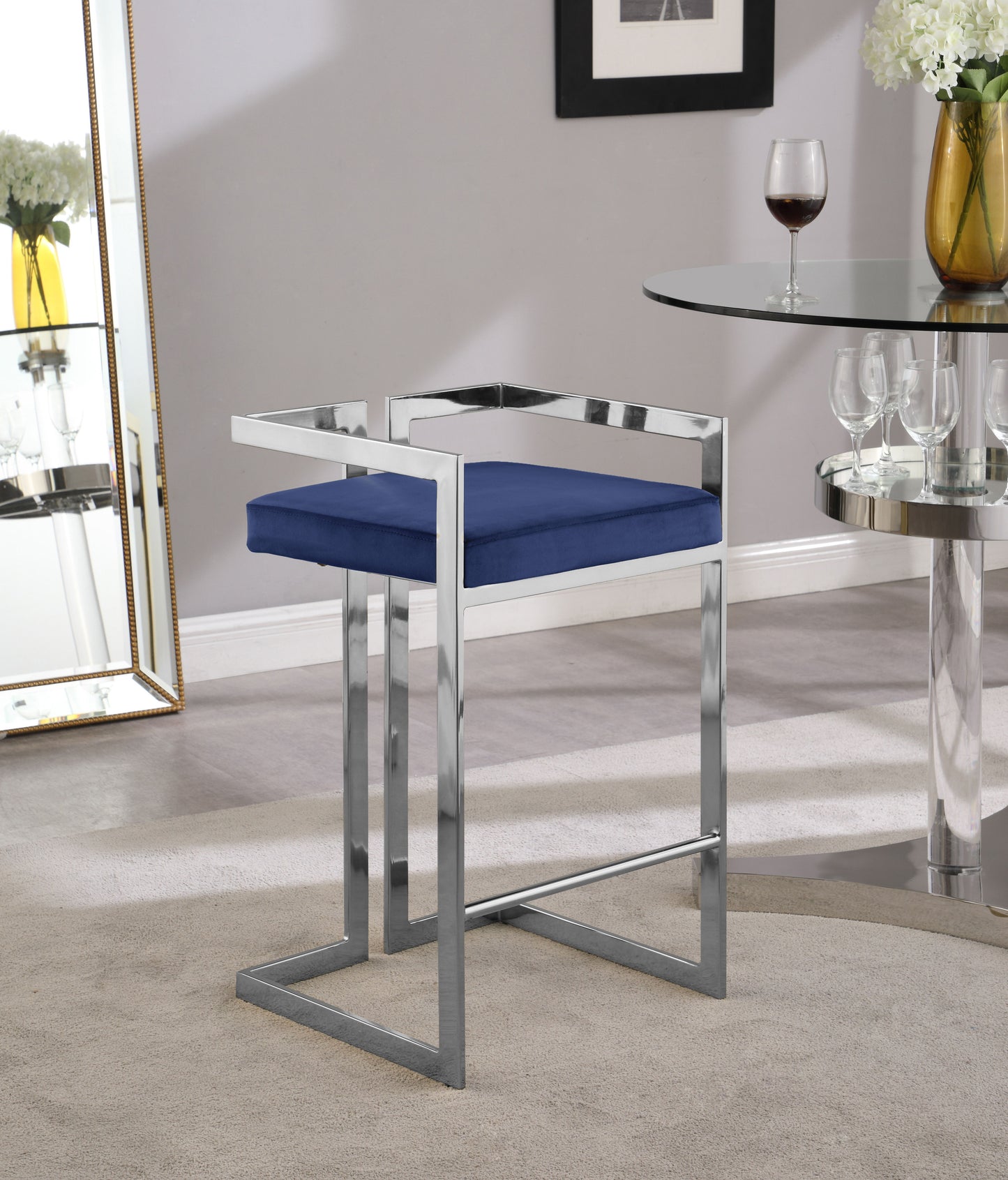 Ezra - Stool with Chrome Legs (Set of 2)