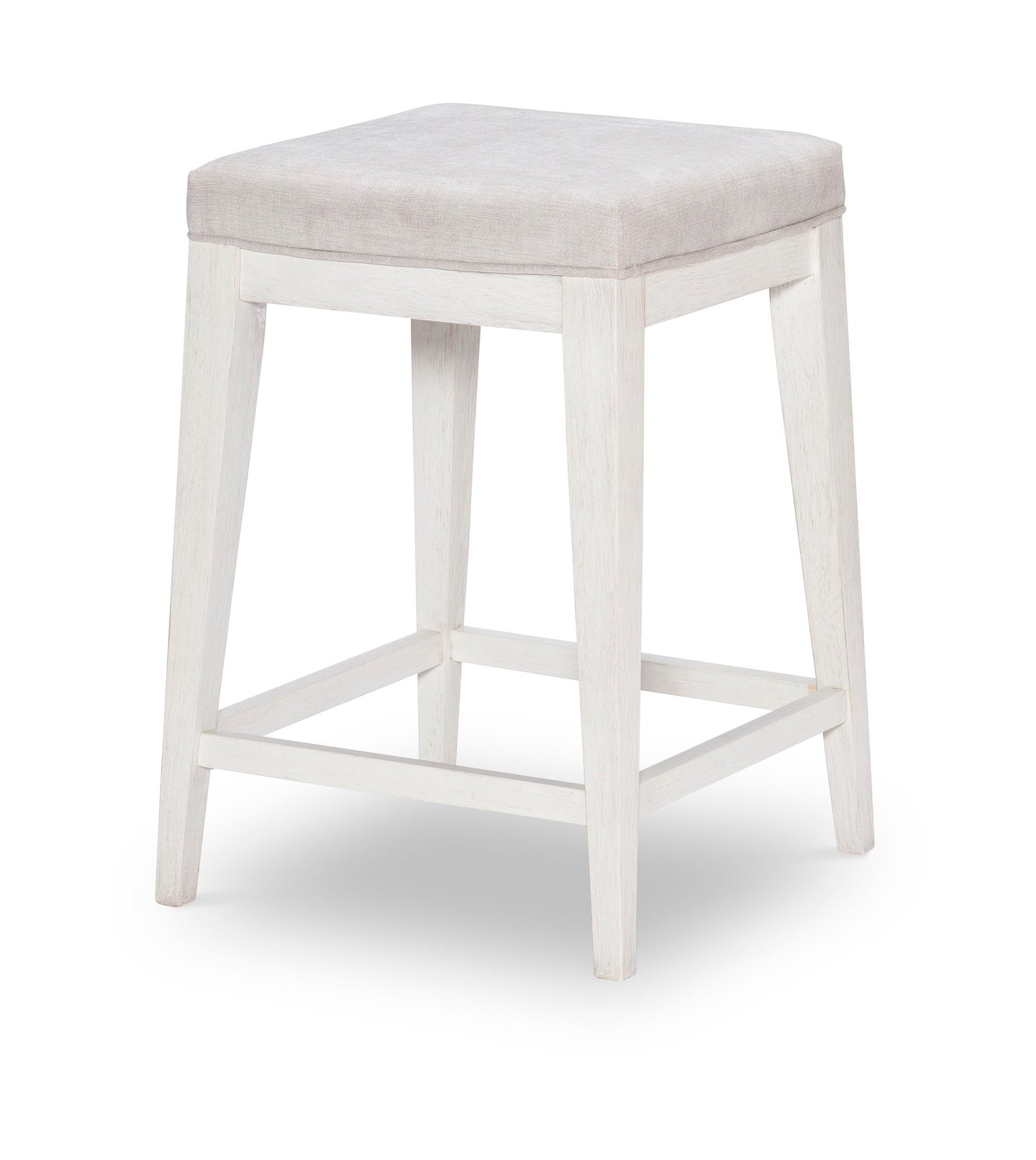 Edgewater Sand Dollar - Upholstered Stool - White