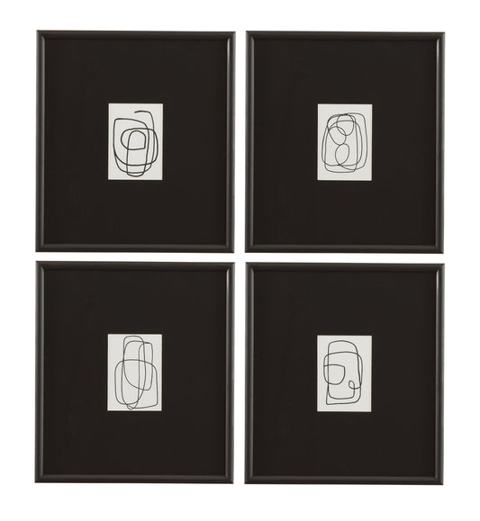 Form Study Framed Print (Set of 4) - Black