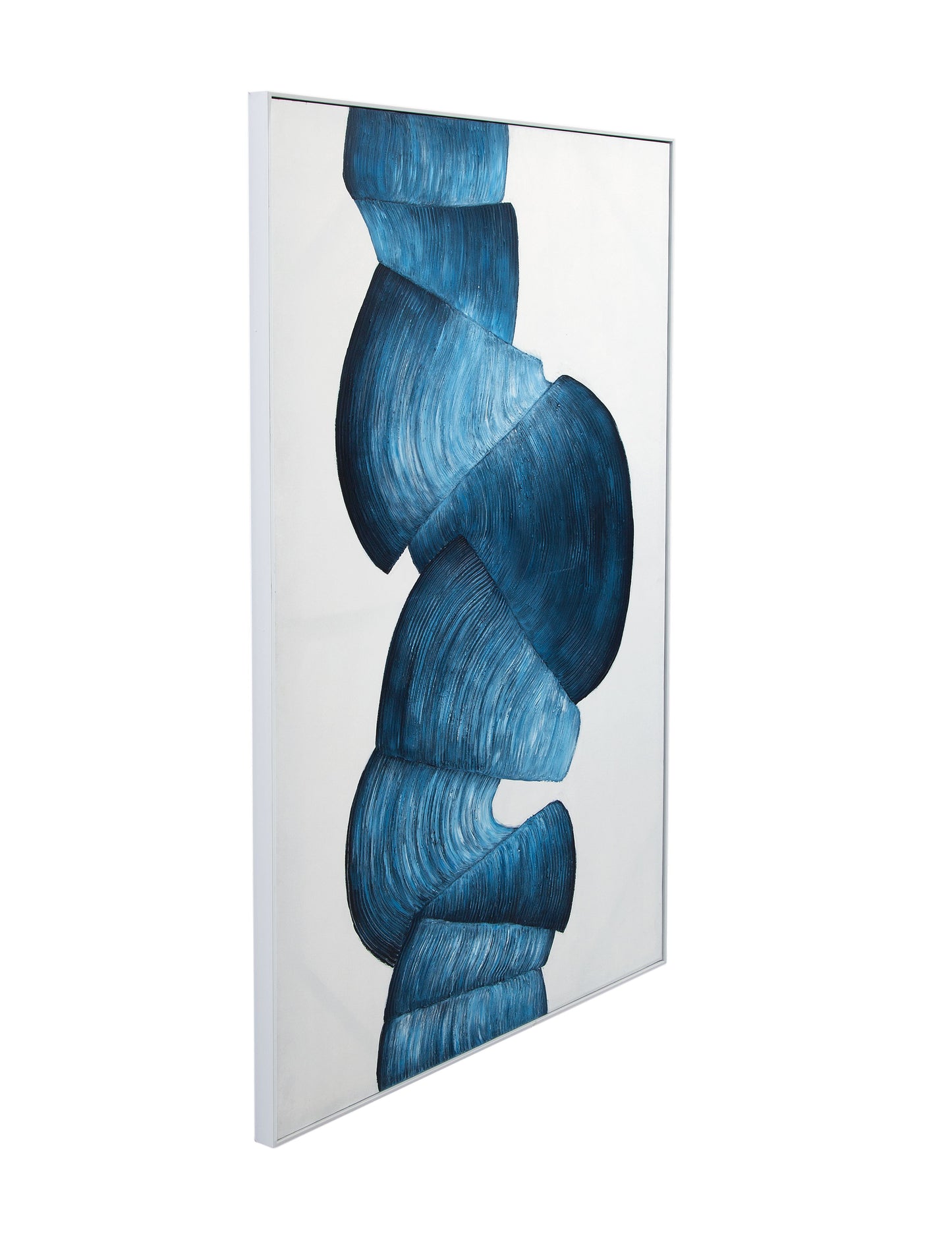Ribbons Canvas Art - White / Blue