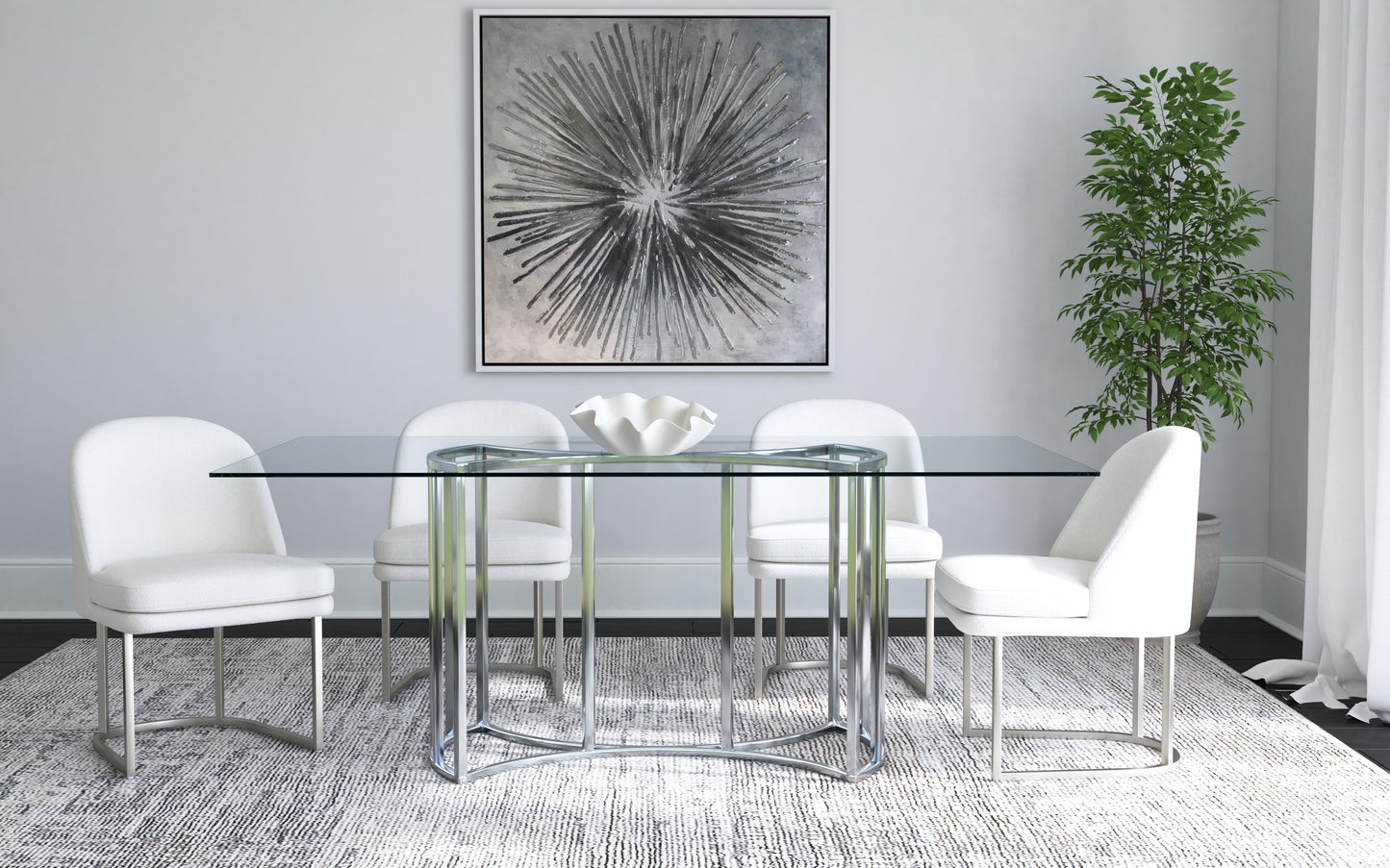 Energy Burst Canvas Art - Pearl Silver