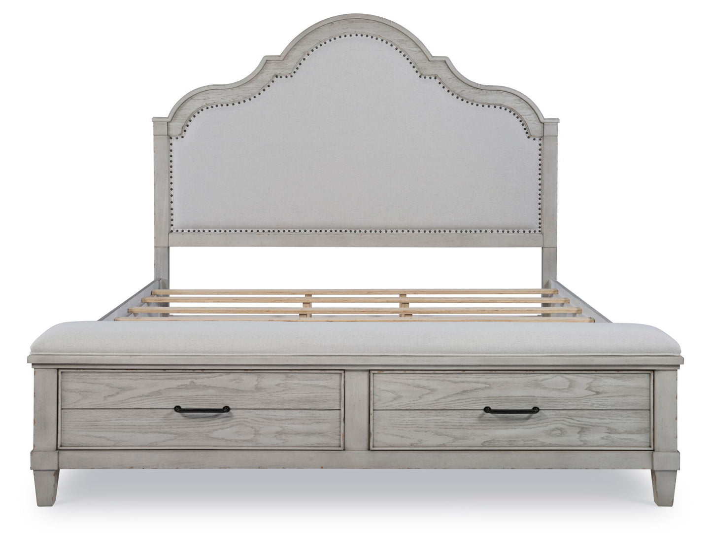 Belhaven - Upholstered Panel Bed With Storage Footboard