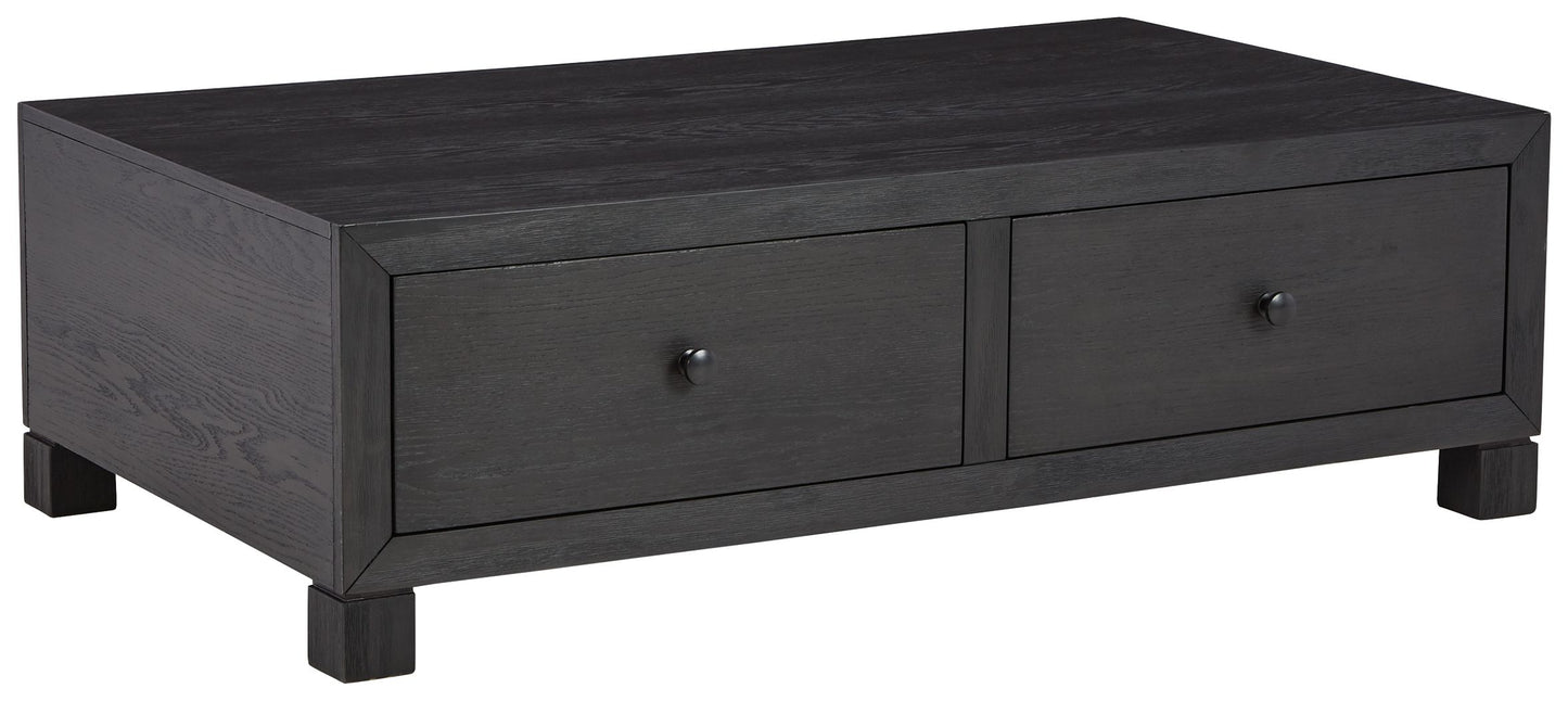 Foyland - Black - Cocktail Table with Storage