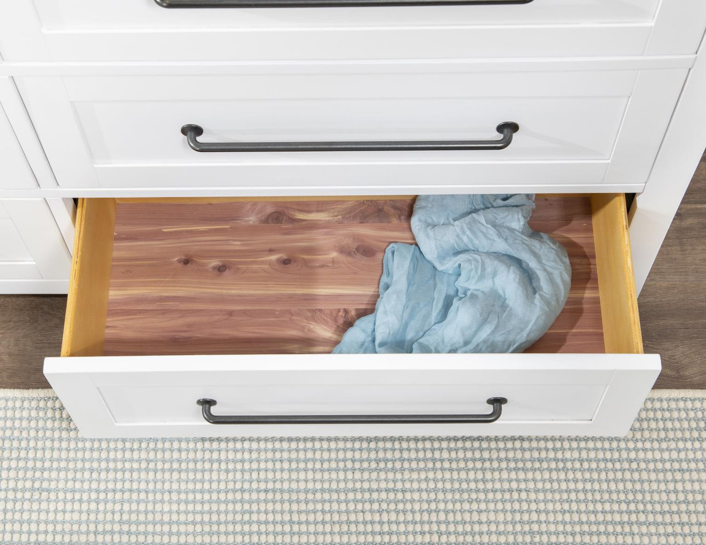 Horizons - 5 Drawers Chest - Pure White / Natural Oak