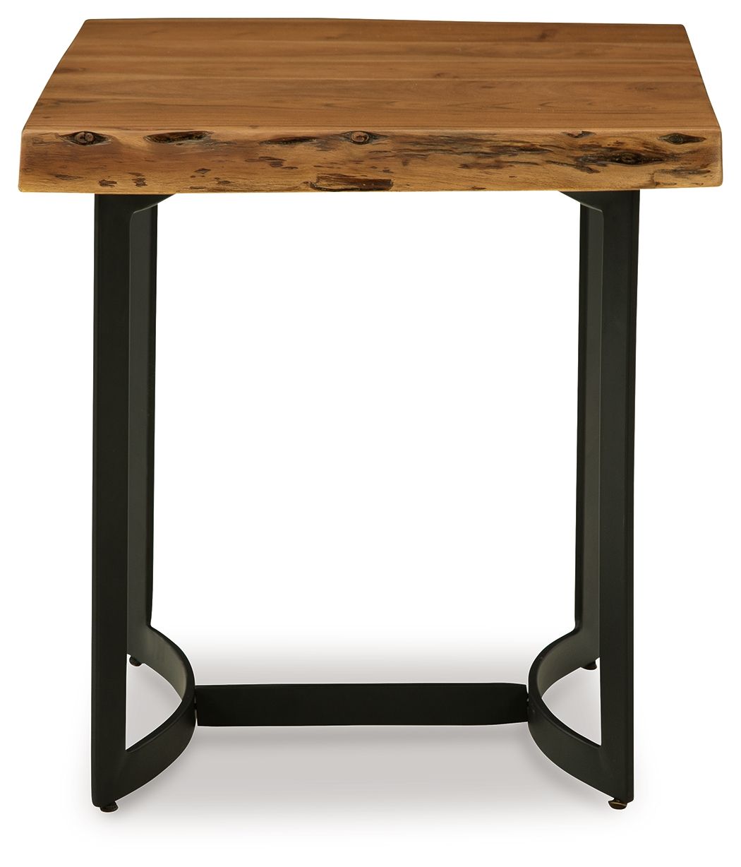 Fortmaine - Brown / Black - Rectangular End Table