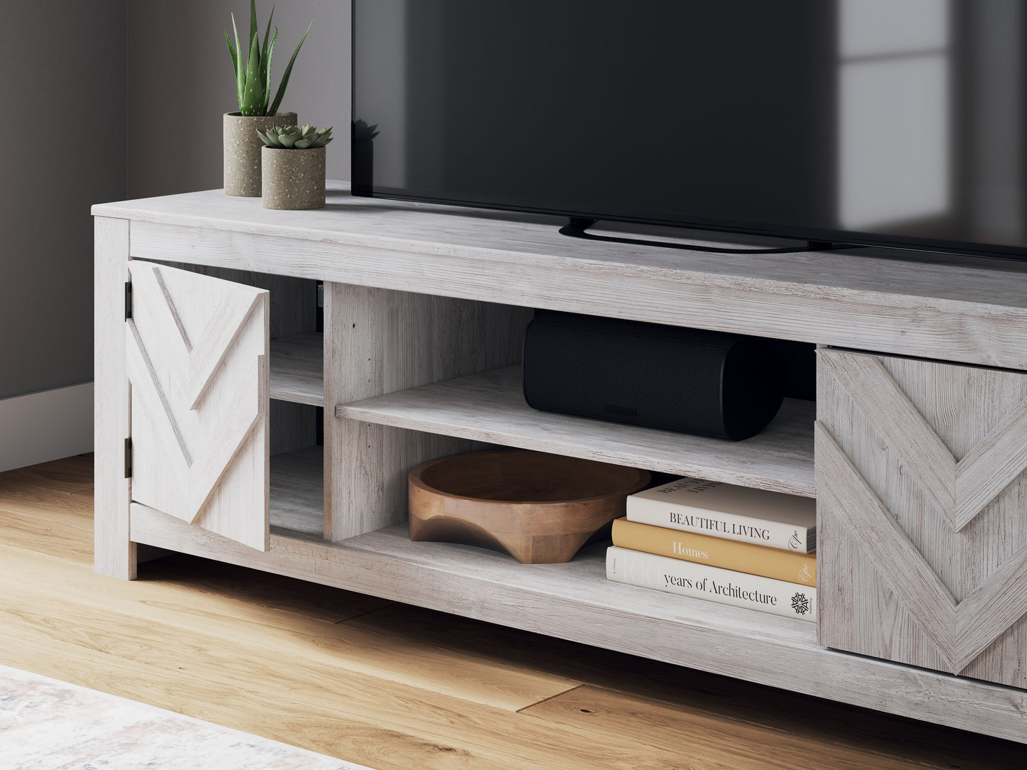 Cayboni - LG TV Stand With Fireplace Option