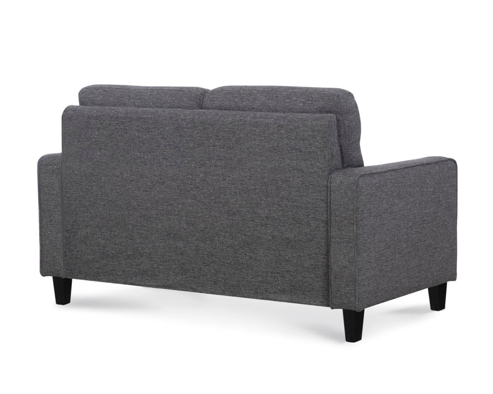 Nolan - Channeled Loveseat - Medium Gray Velvet