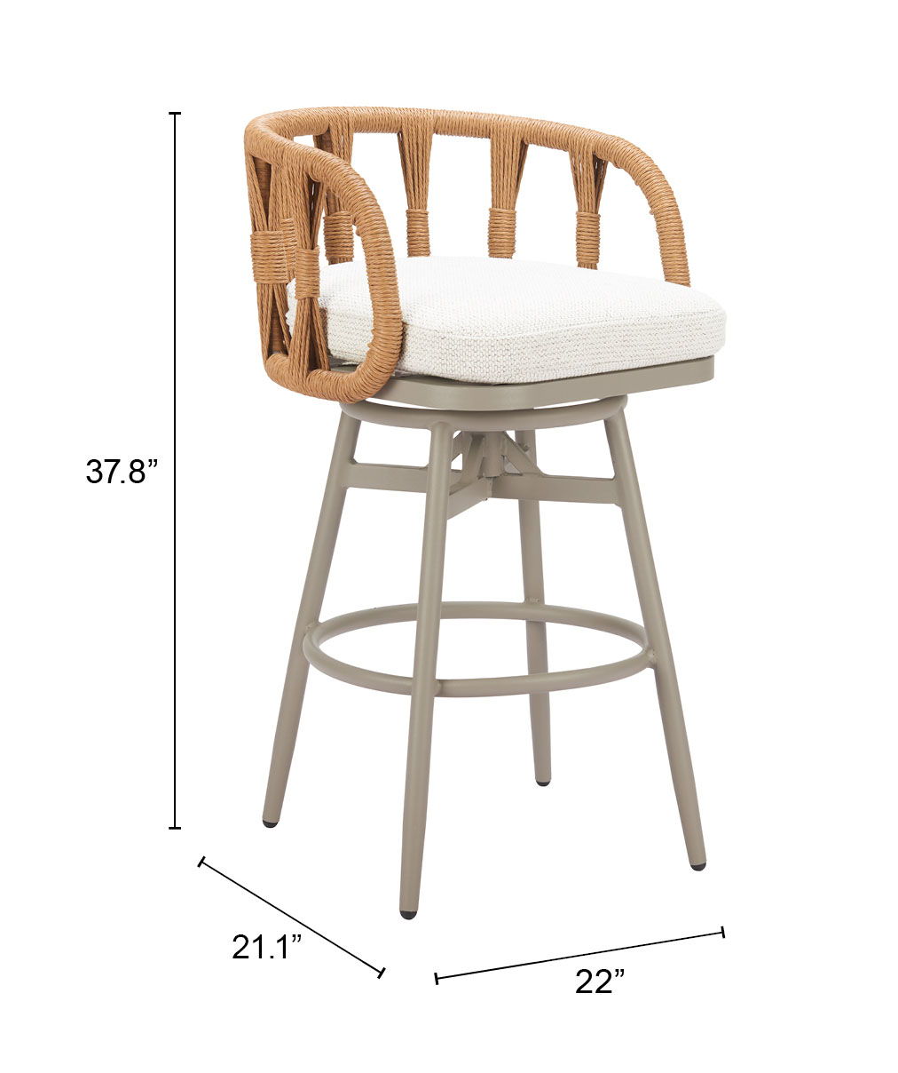 Safal - Outdoor Swivel Barstool - Multicolor