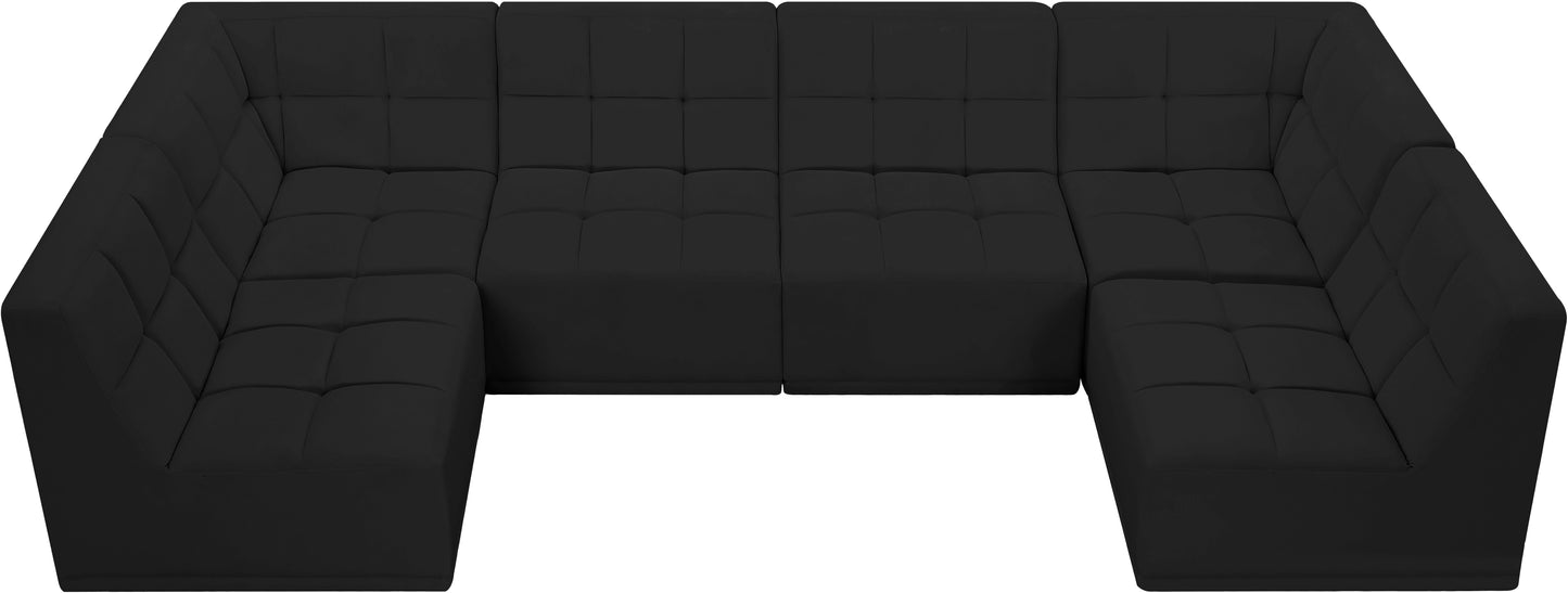 Relax - Modular Sectional 6 Piece - Black