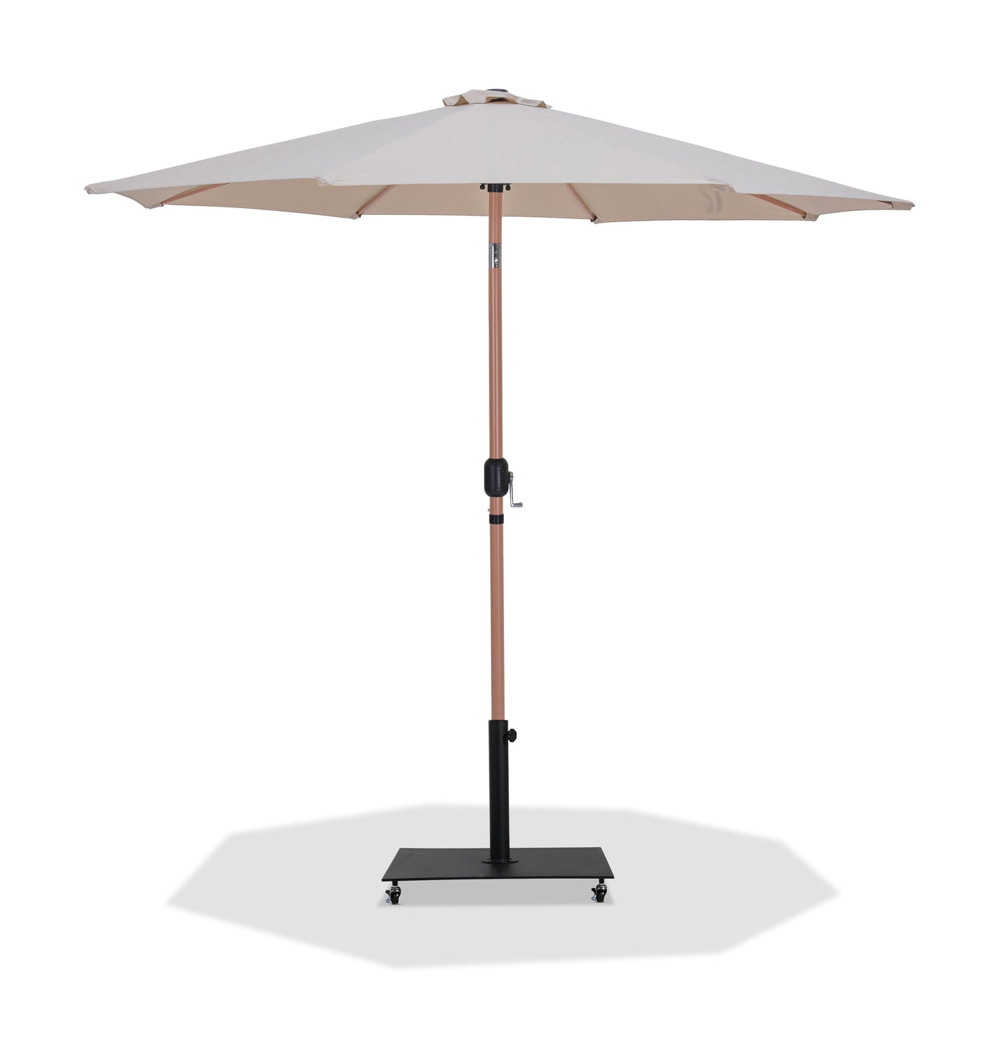 Fiji - Aluminum Patio Umbrella With Square Black And Teak Base