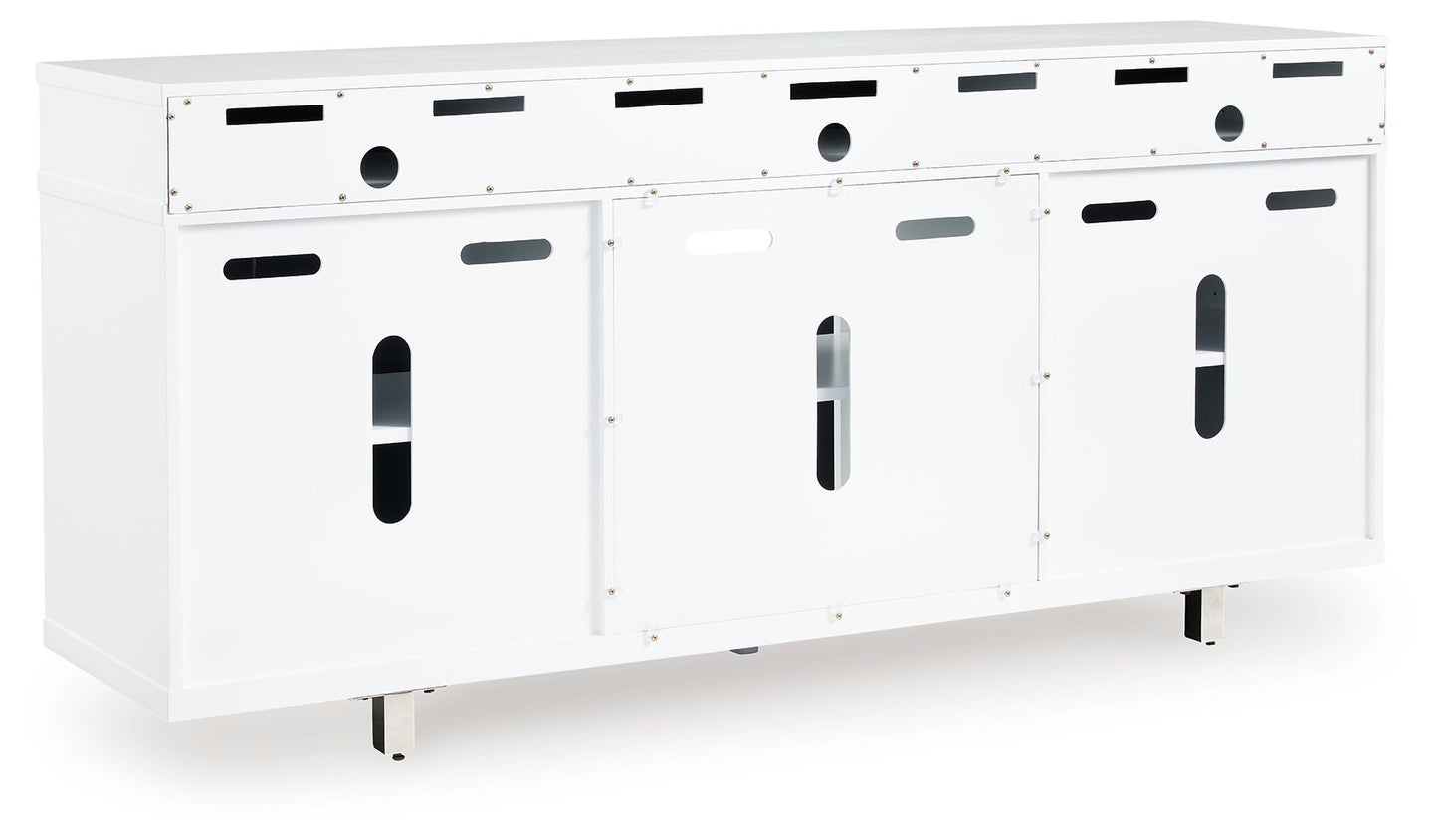 Gardoni - 72" TV Stand With Electric Fireplace - White / Black