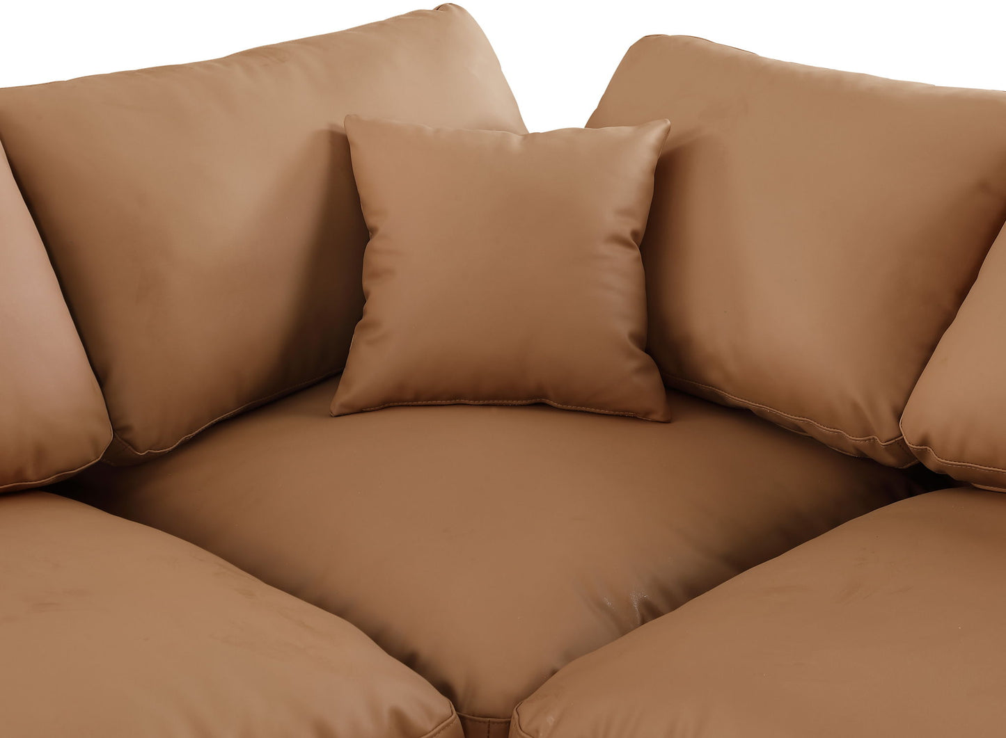 Comfy - 4 Piece Faux Leather Modular Armless Sectional