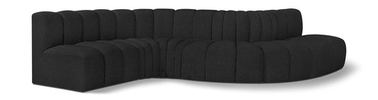 Arc - Boucle Fabric 6 Piece Curved Modular Sofa