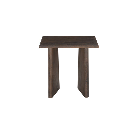 Lasso - Square End Table - Antique Natural Mango With Sandblasting