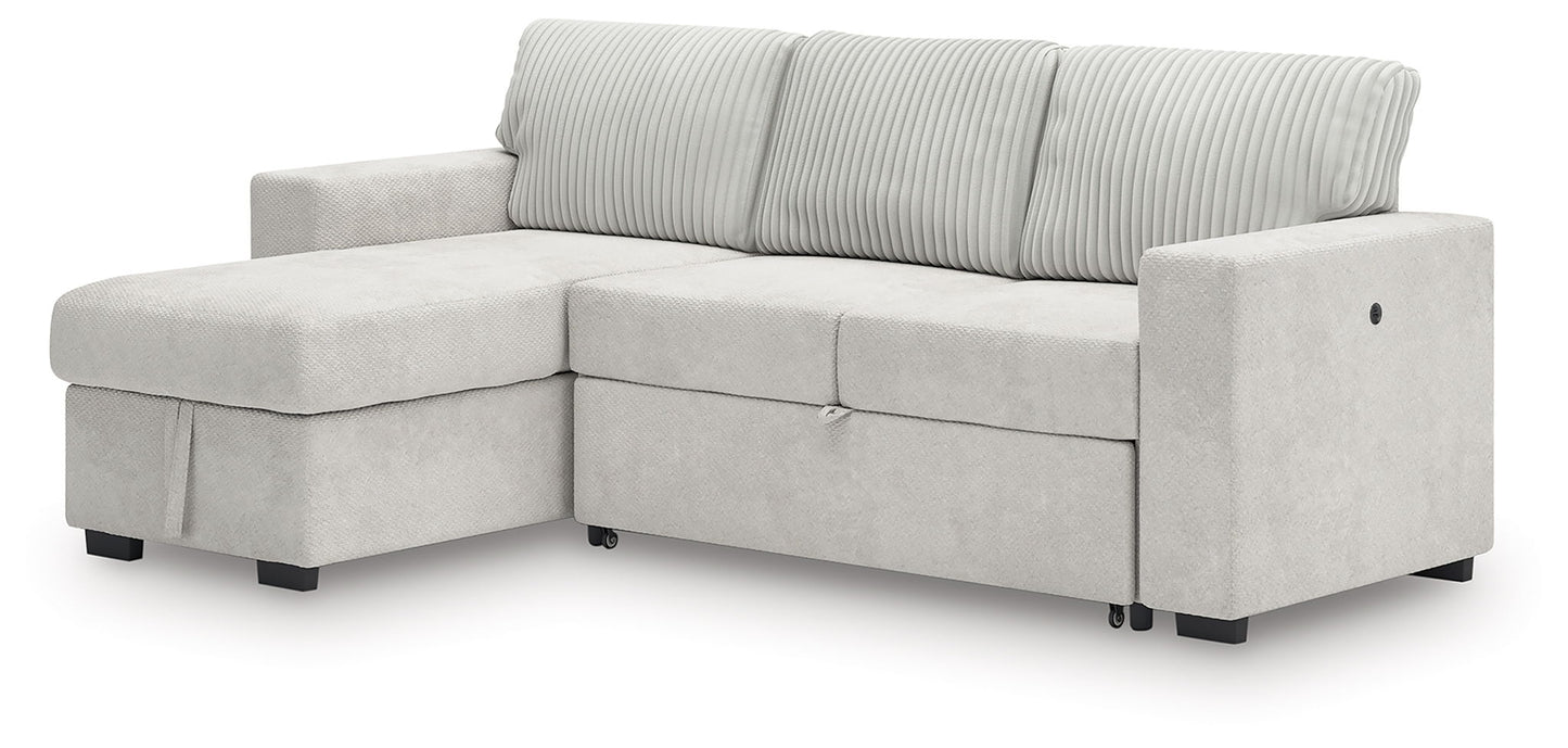 Wohlen - 2-Piece Sectional With Pop Up Sleeper And LAF Corner Chaise - Alloy