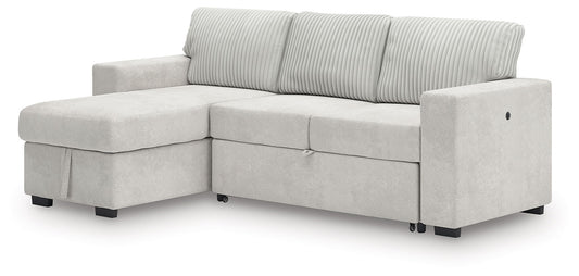 Wohlen - 2-Piece Sectional With Pop Up Sleeper And LAF Corner Chaise - Alloy
