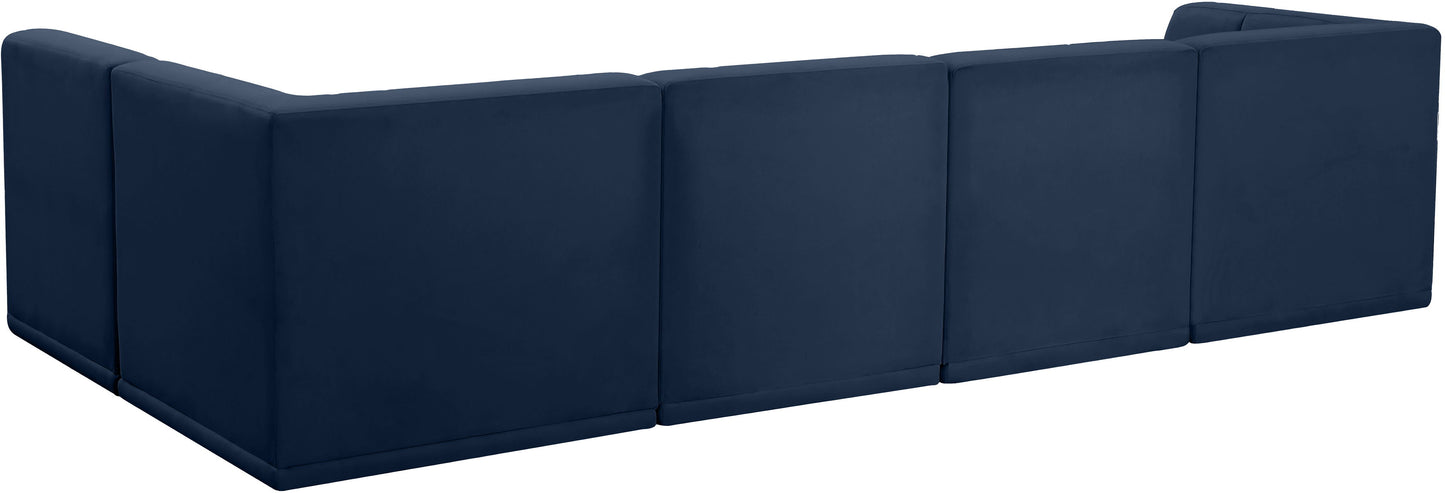 Relax - Modular Sectional 5 Piece - Navy - Fabric