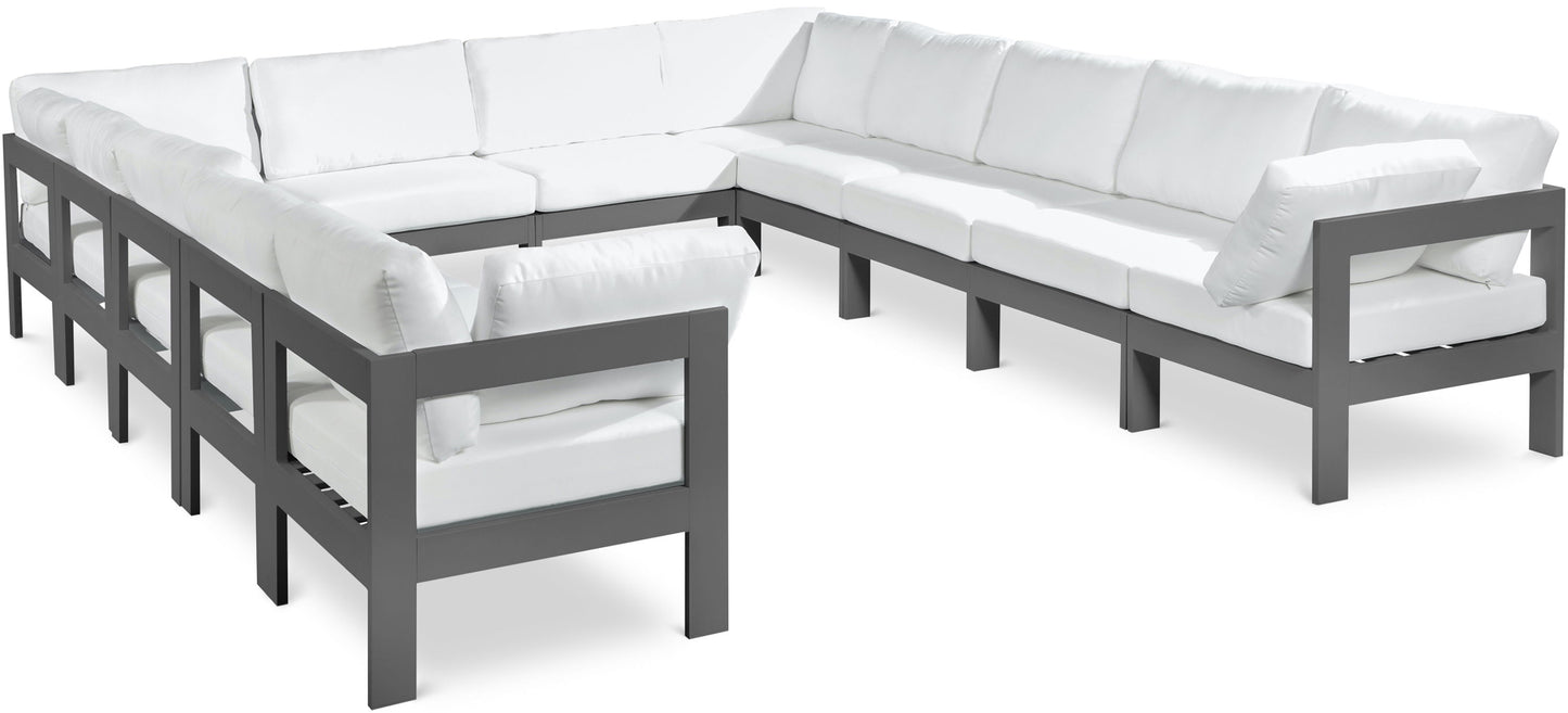 Nizuc - Outdoor Patio 12 Piece Modular Sectional With Gray Frame