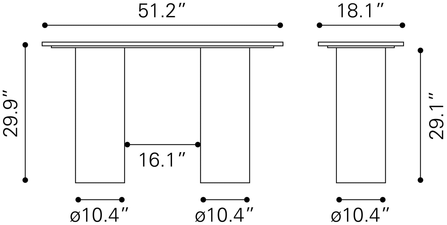 Izola - Console Table - White / Black