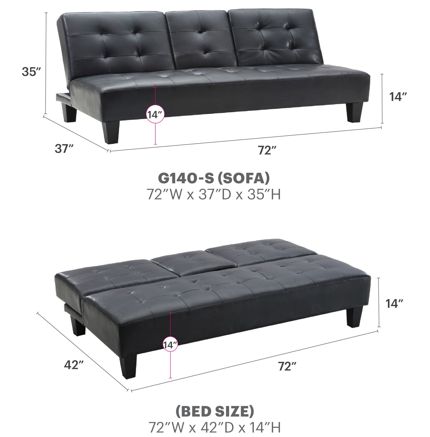 Richie - Sofa Bed - Black