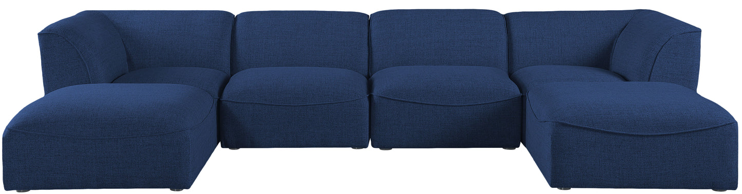 Miramar - Modular Sectional 6 Piece - Navy - Fabric - Modern & Contemporary