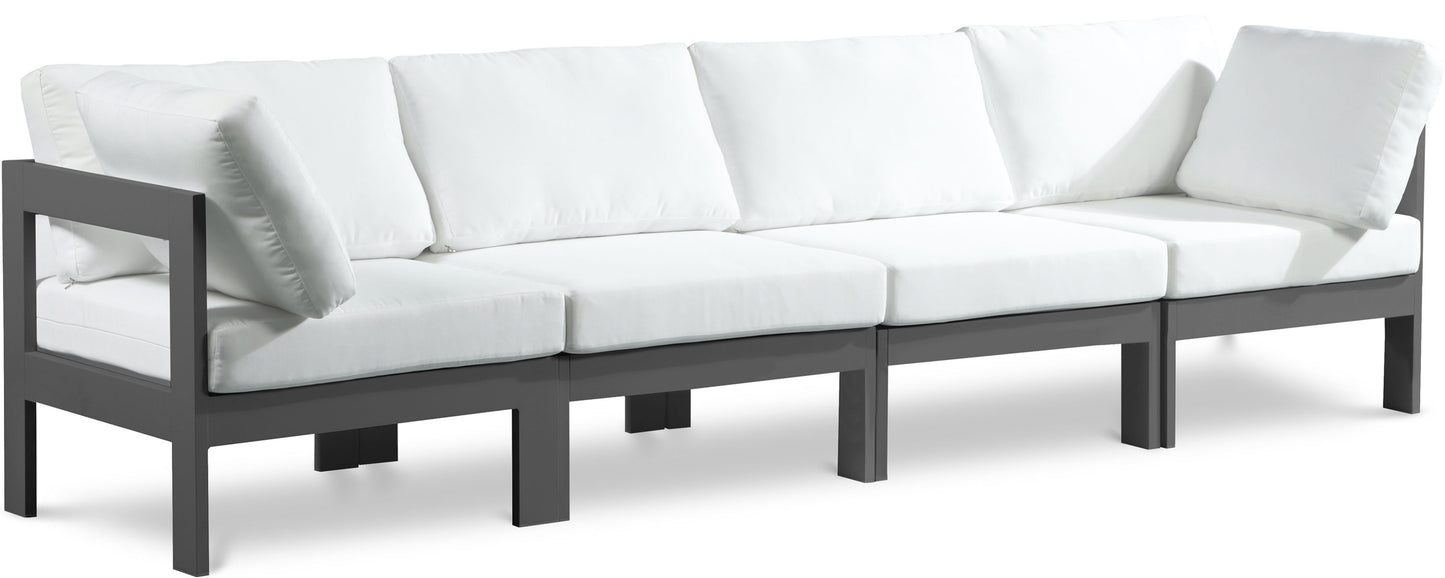 Nizuc - Outdoor Patio 4 Seat Modular Sofa With Gray Frame