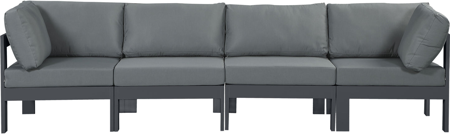 Nizuc - Outdoor Patio 4 Seat Modular Sofa With Gray Frame