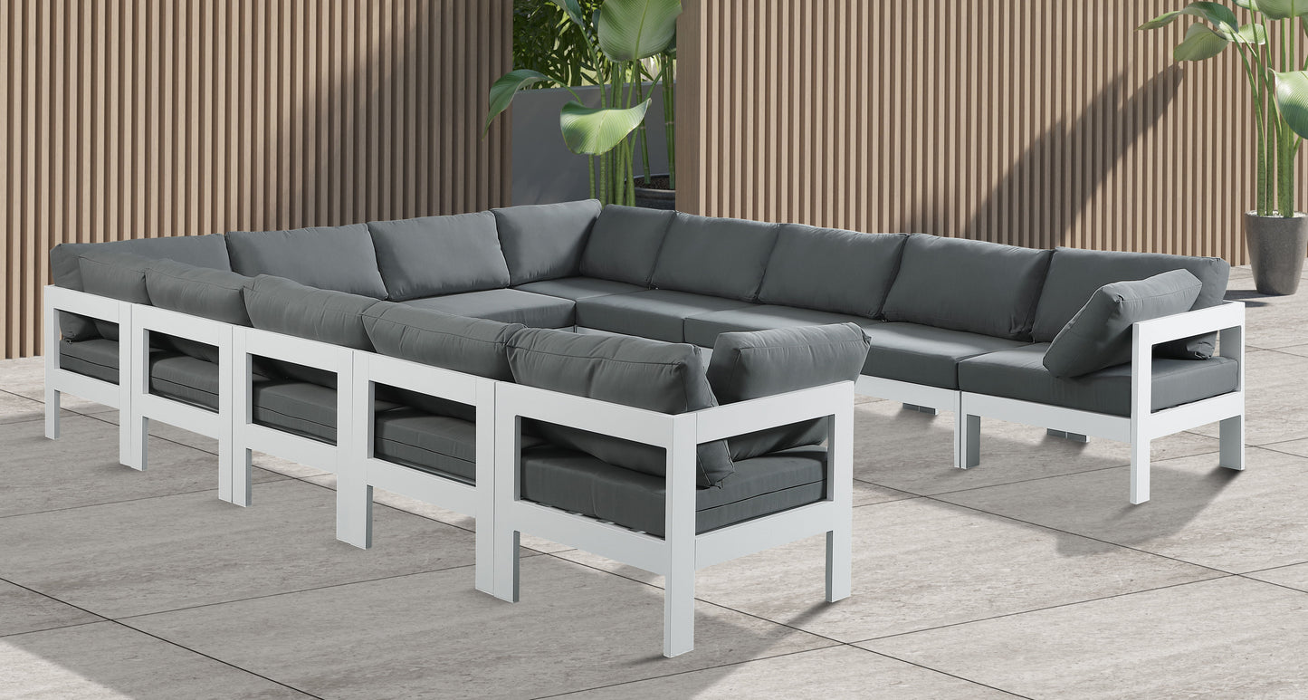 Nizuc - Outdoor Patio 12 Piece Modular Sectional With White Frame