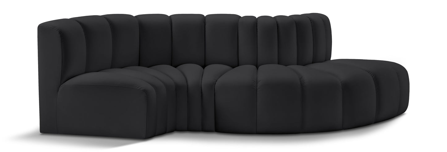 Arc - Faux Leather 4 Piece L-Shaped Modular Sofa