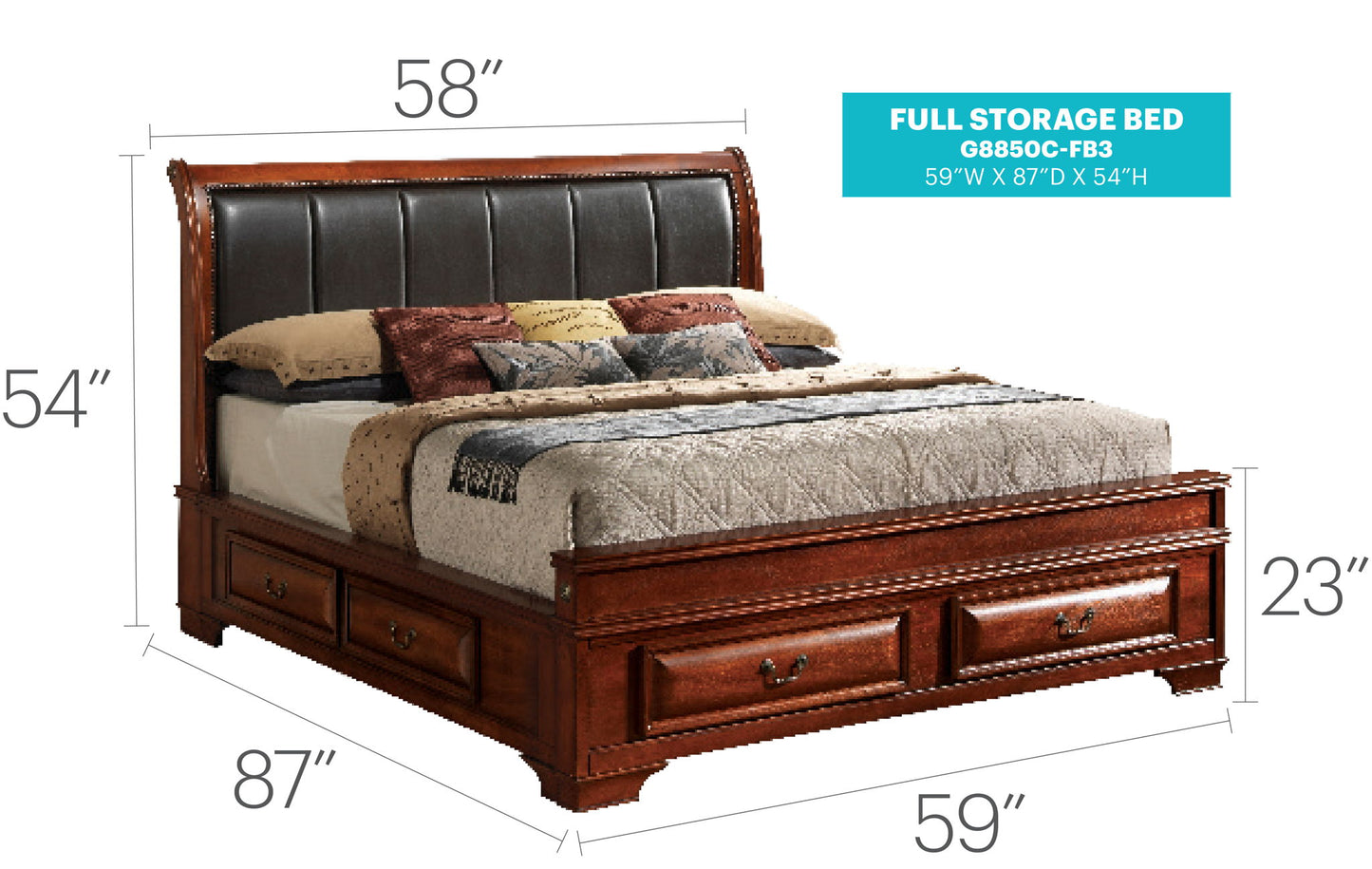 Glory Furniture - LaVita - Upholstered Storage Bed