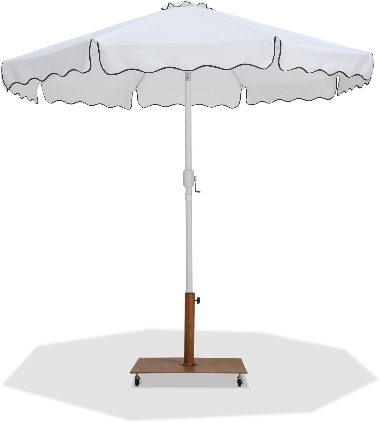 Amalfi - Aluminum Patio Umbrella - Light Brown Base / White Pole