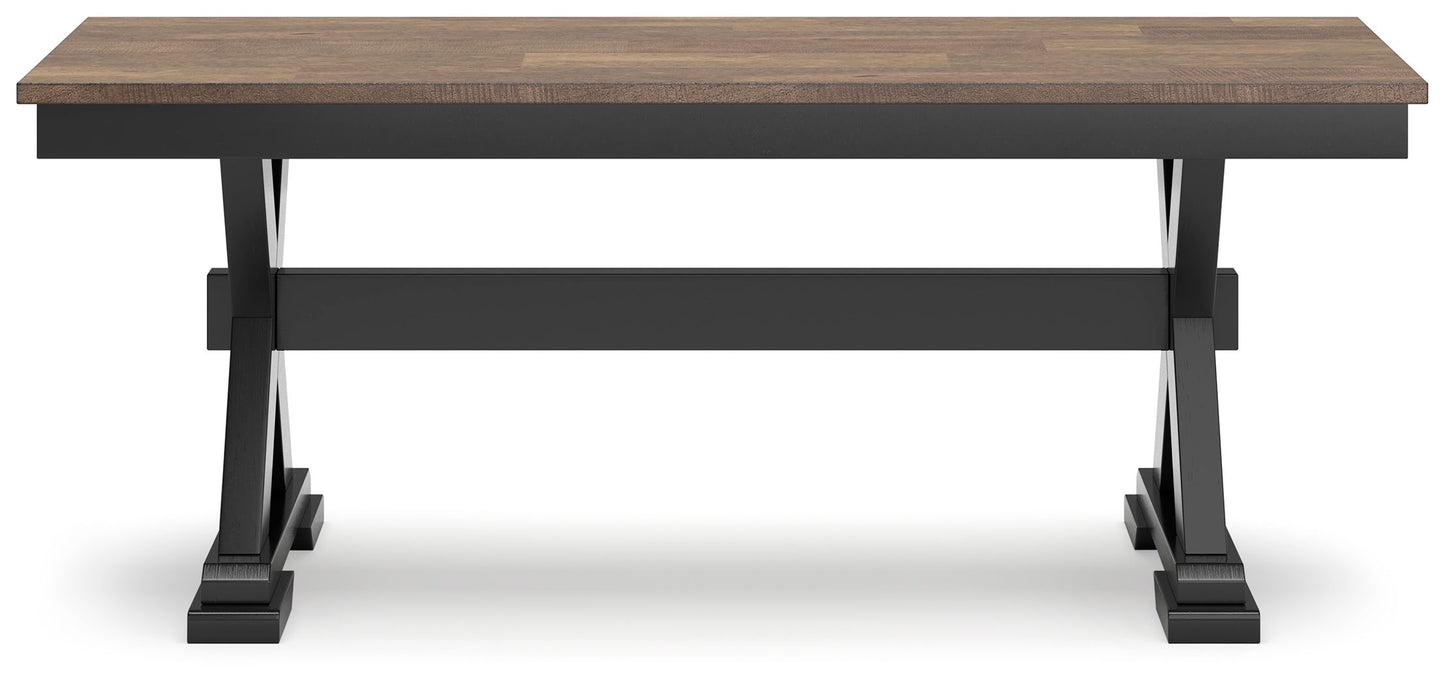 Wildenauer - Large Dining Room Bench - Brown / Black