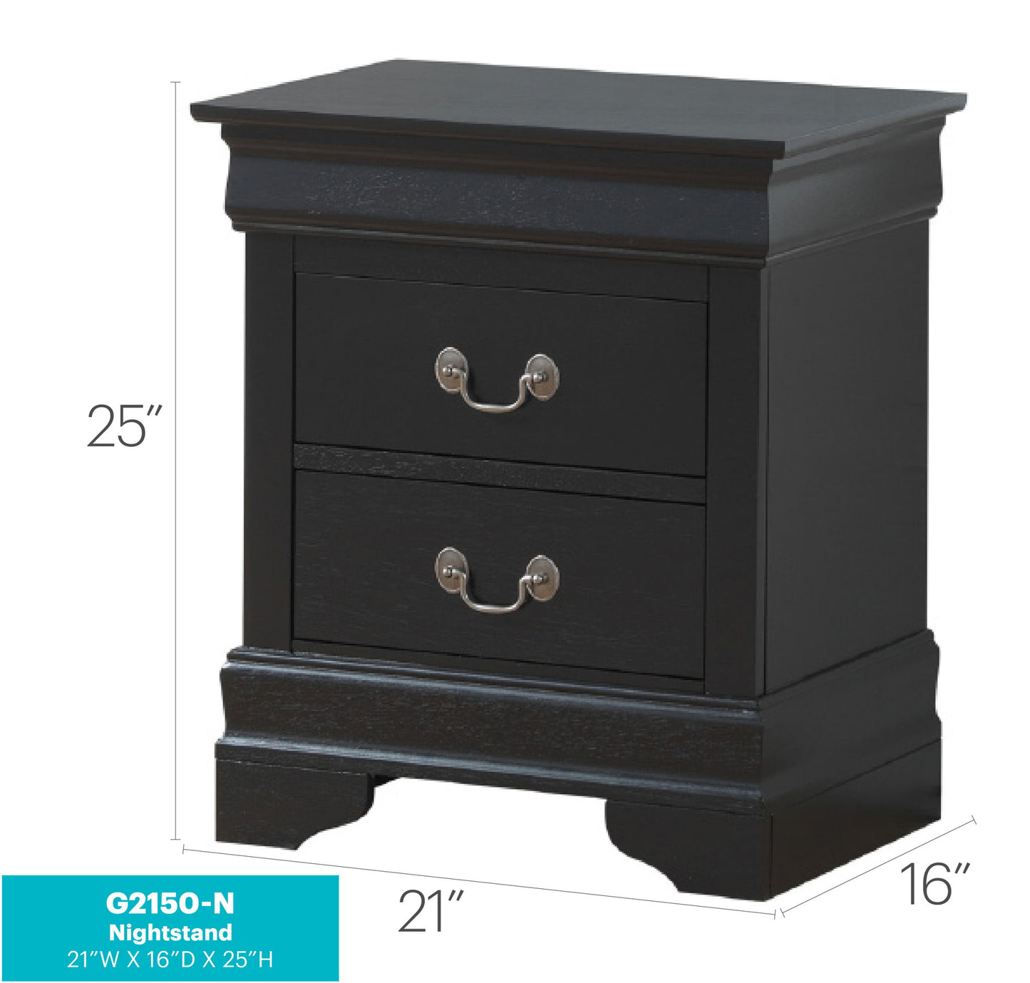 Glory Furniture - Louis Phillipe - Wooden Nightstand
