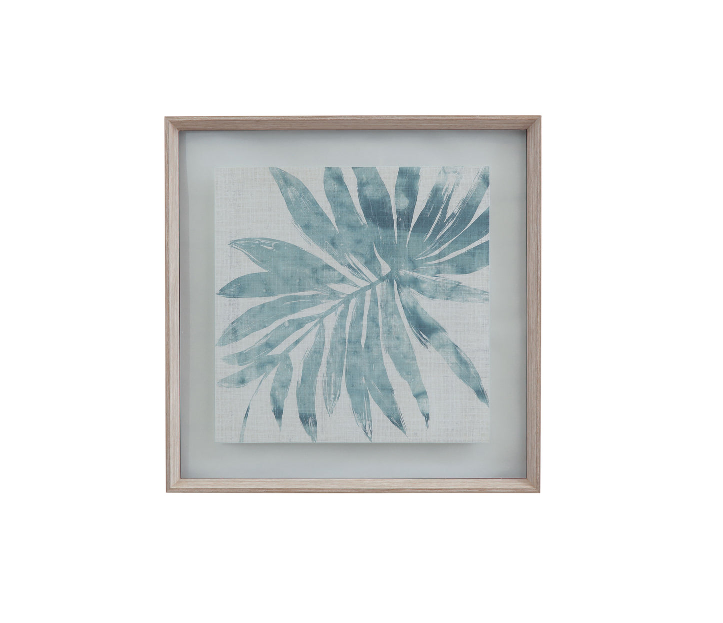 Burlap Ocean Palm IX Framed Print - Light Blue