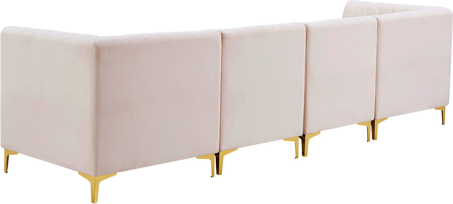 Alina - Modular Sectional - Pink - Fabric - Modern & Contemporary