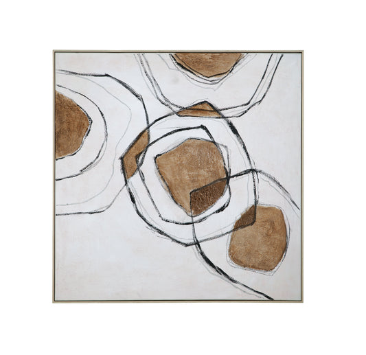 Rhetoric Canvas Art - White / Light Brown