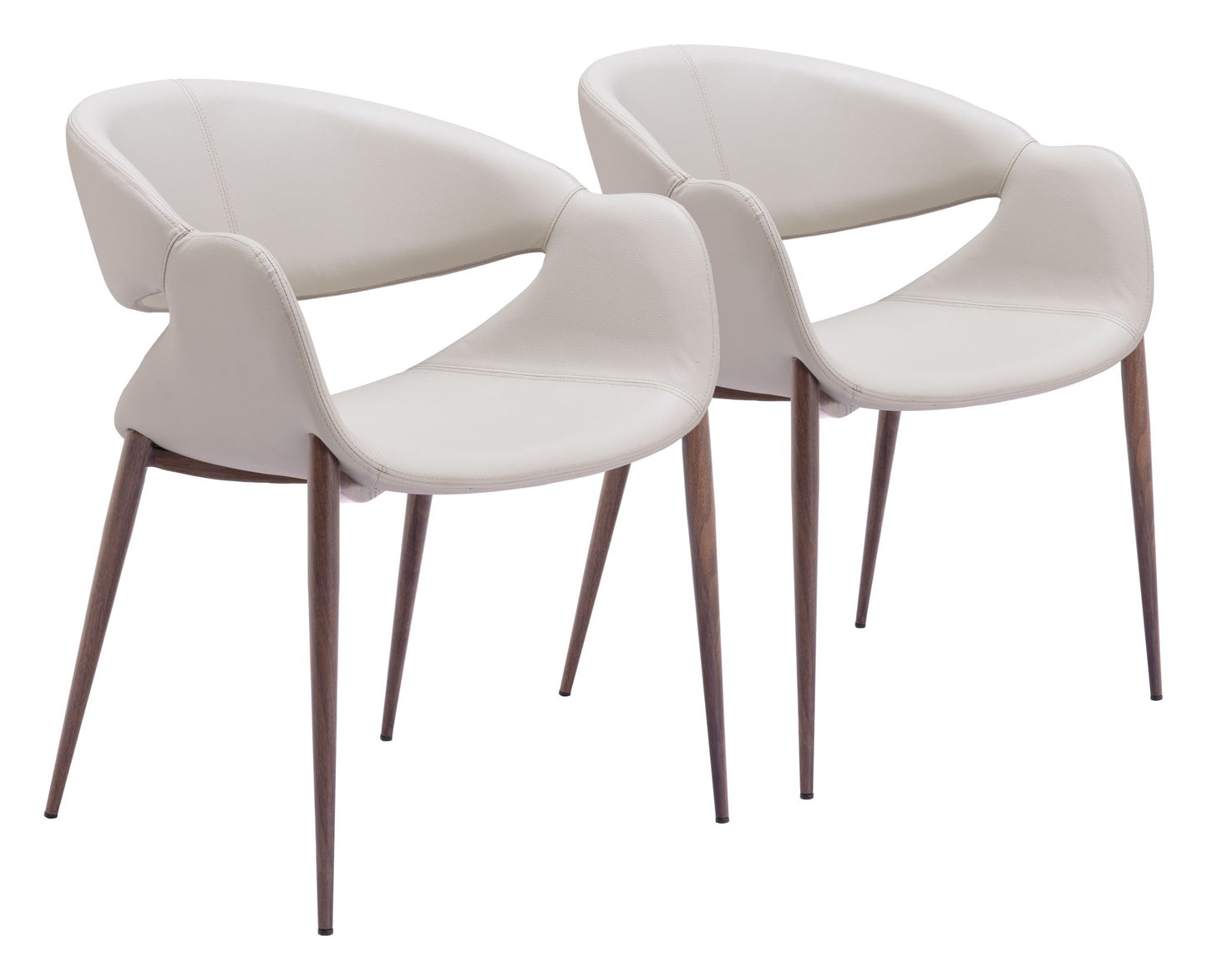 Limay - Dining Chair (Set of 2) - Beige / Walnut