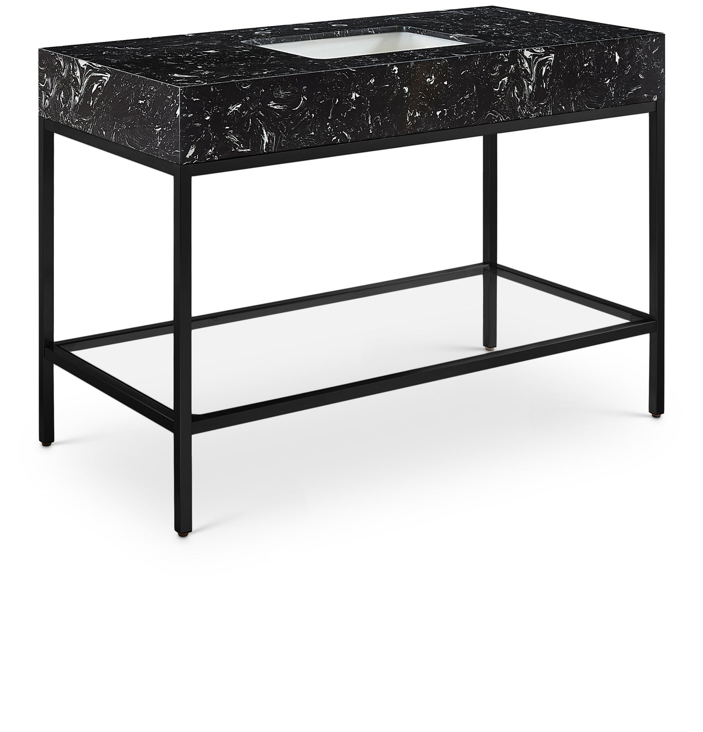 Marmo - Engineered Marble Bathroom Vanity With Black Base