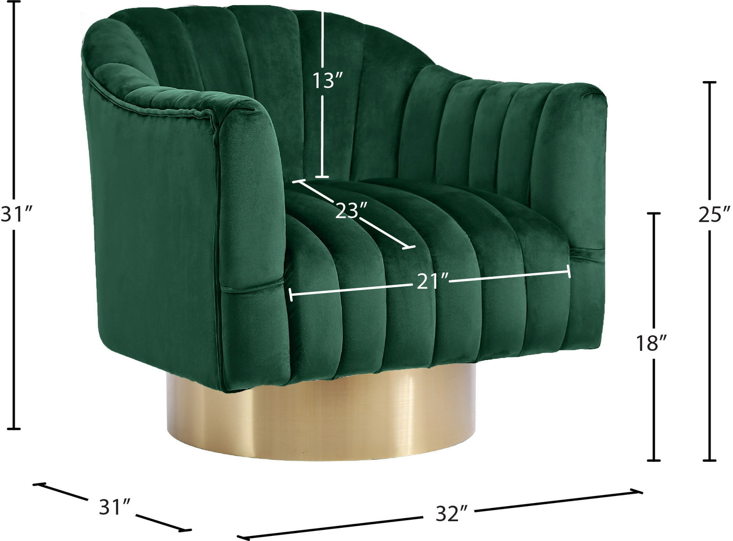 Farrah - Accent Chair with Gold Base