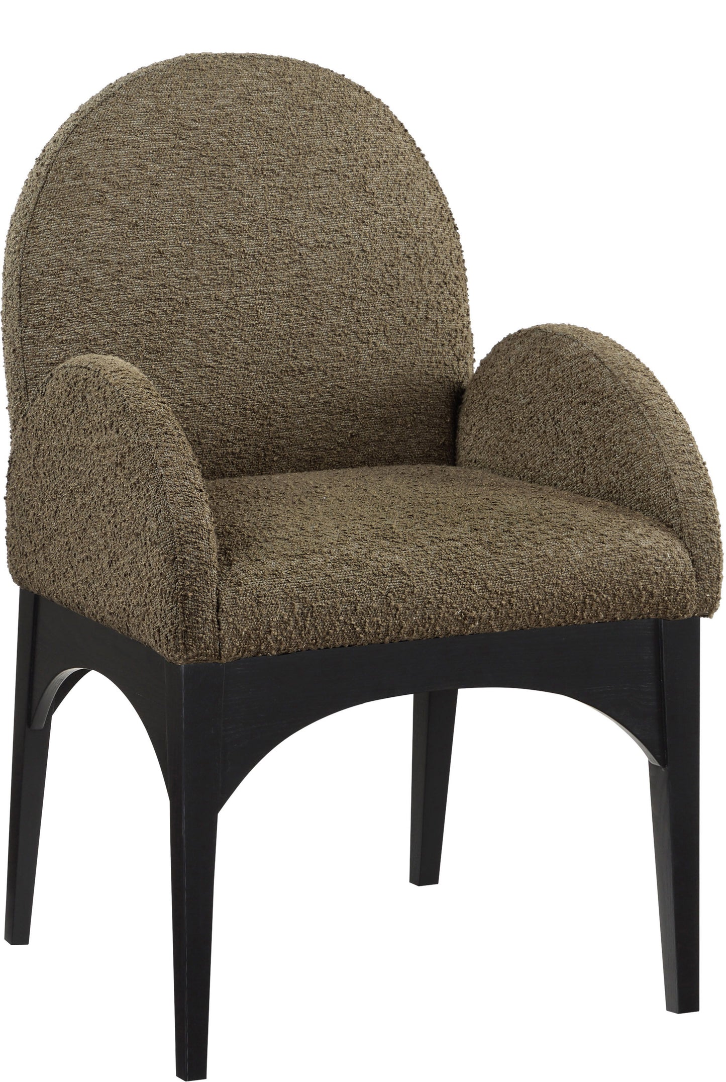 Waldorf - Boucle Dining Arm Chair With Black Legs