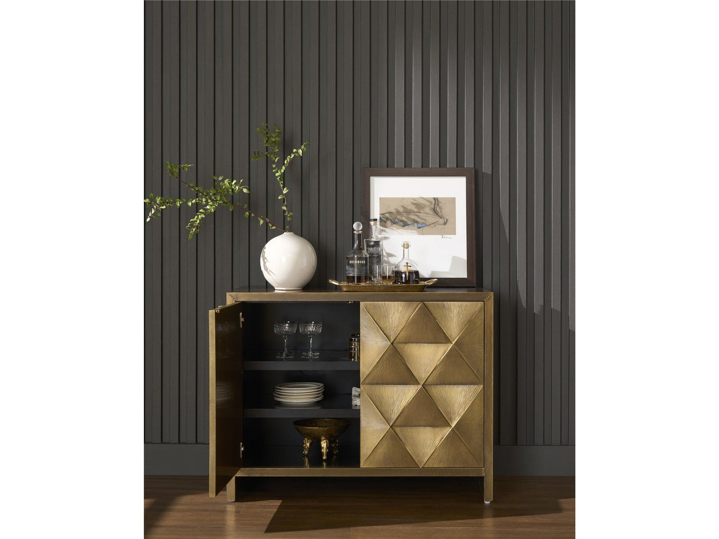 Modern - Origami Hall Chest - Gold
