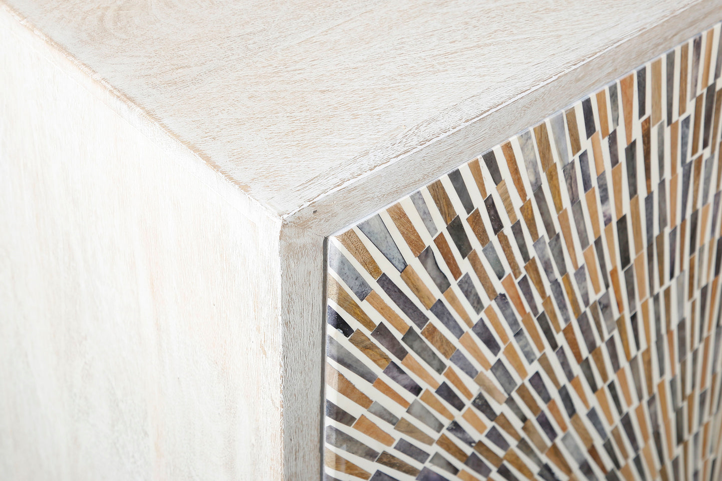 Astrid - Server - White Wash With Multi Color Bone