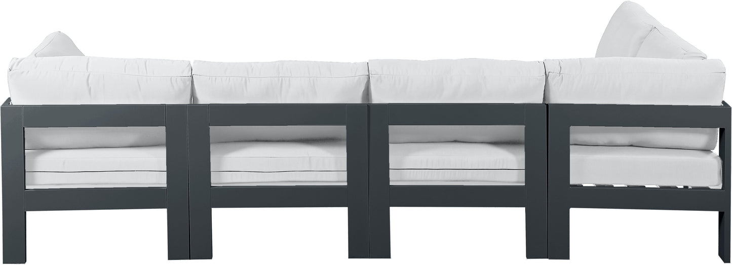 Nizuc - Outdoor Patio 5 Piece Modular Sectional With Gray Frame