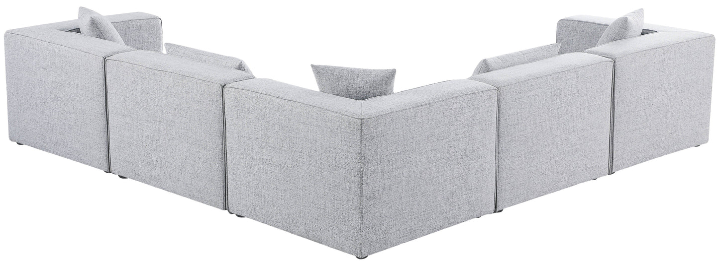 Cube - Modular Sectional 5 Piece - Gray - Modern & Contemporary