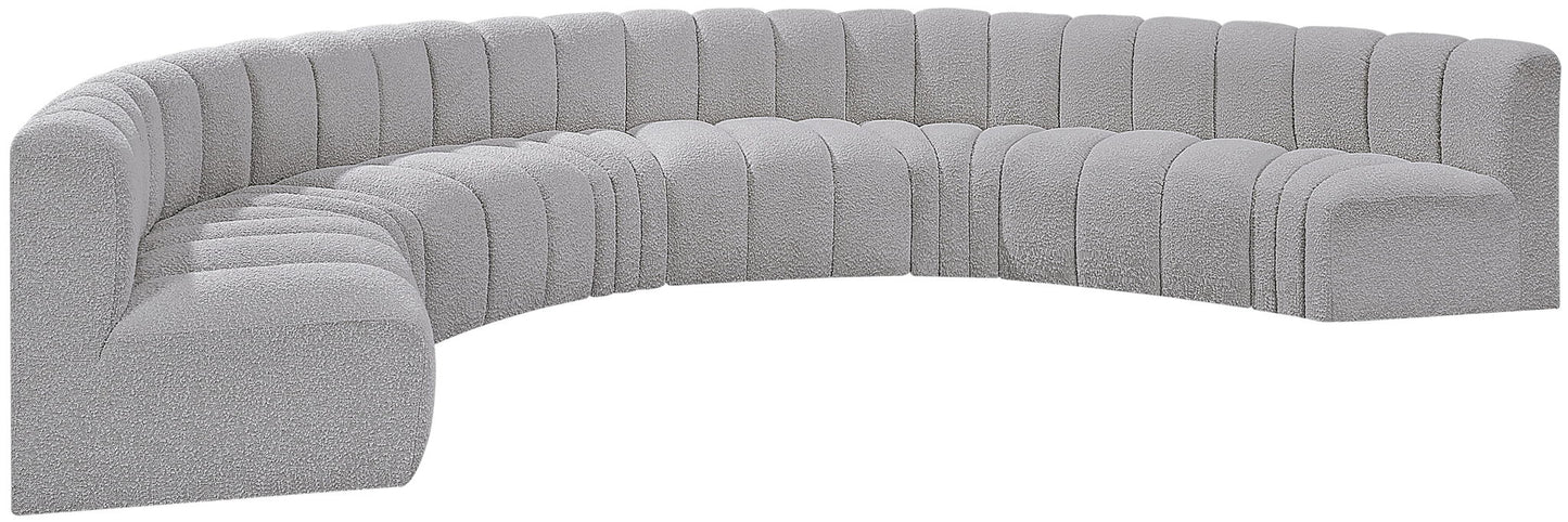 Arc - Boucle Fabric 8 Piece U-Shaped Modular Sofa